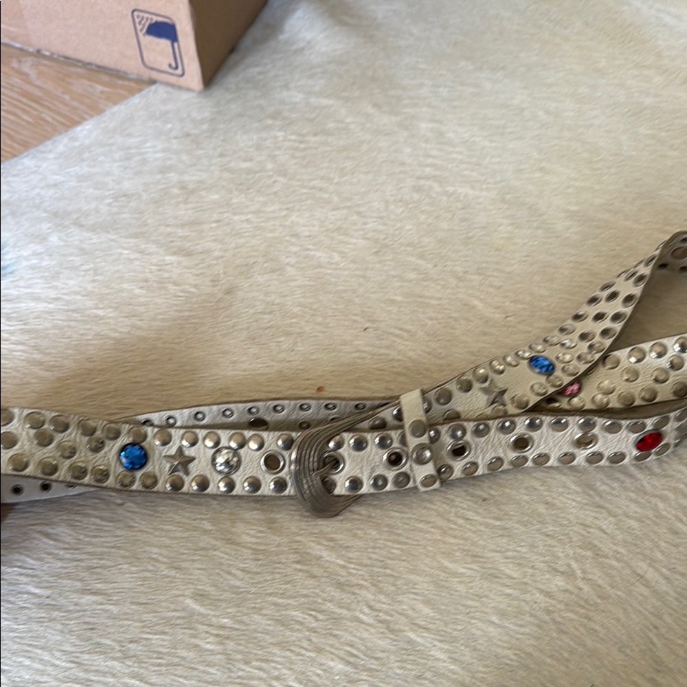 Studded Belt with Multicolor Accents